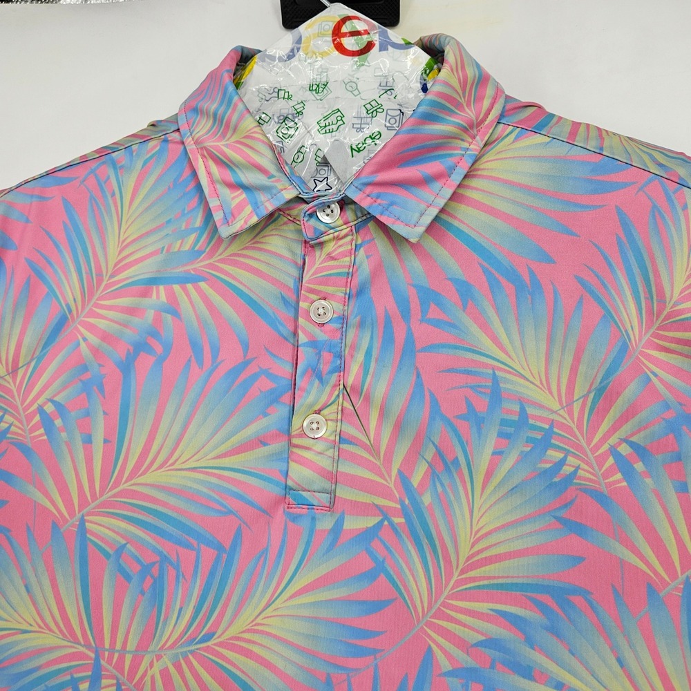Sunday Swagger Shirt Mens Large Floral Hawaiian Golf Vibrant Short Sleeve - Picture 2 of 10